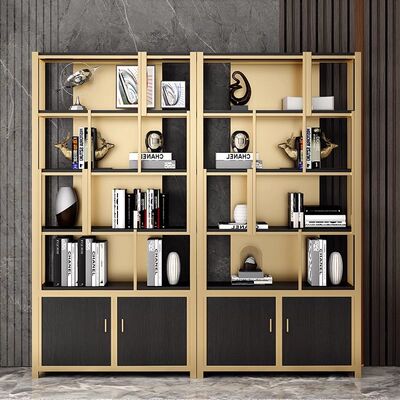 轻奢书架客厅收纳架不锈钢金属展示架金色书柜现代铁艺落地置物架