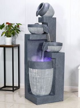 欧式室内流水喷泉客厅阳台景观装饰开业礼品招财家居落地高档摆件