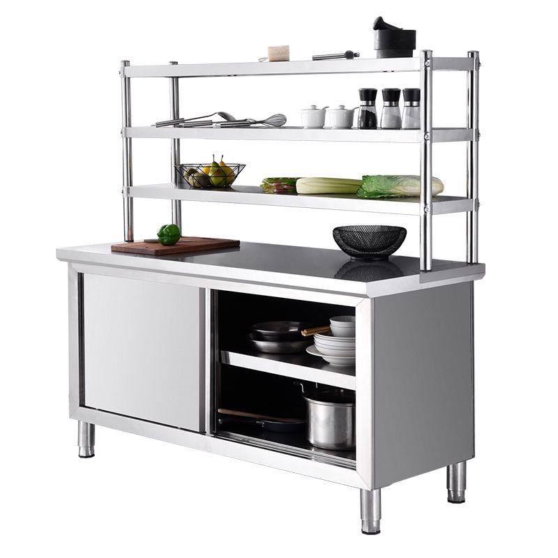 商用不锈钢单通拉门工作台带架子双通操作台立架打荷台储物柜,五金/工具,工作台/防静电工作台/重型工作台,淘宝优惠券,粉丝福利购,淘宝优惠卷