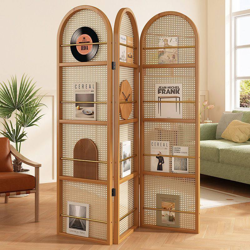 书架客厅落地置物架实木书柜儿童绘本收纳架藤编屏风移动杂志架子,住宅家具,书架,淘宝优惠券,粉丝福利购,淘宝优惠卷