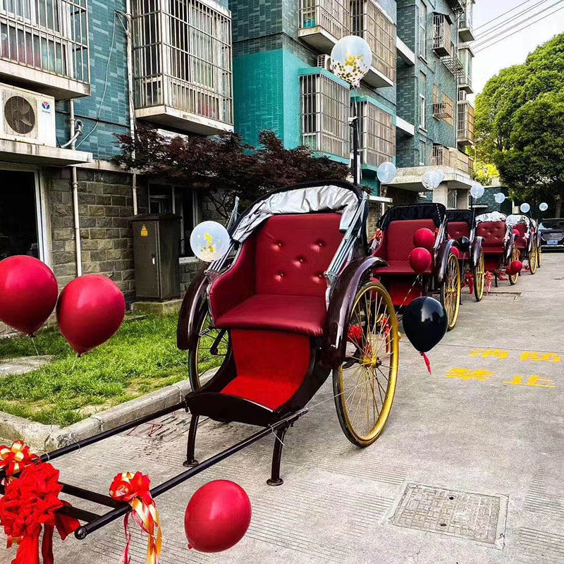 出租上海人力黄包车可拉人婚庆广告道具复古黄包车租赁上门提货