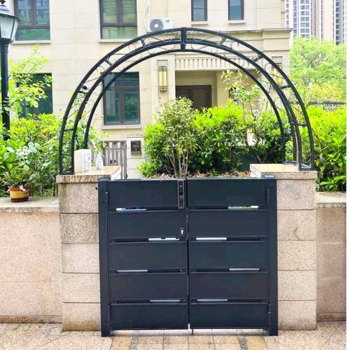 欧式铁艺花架拱门爬藤架庭院门垛月季三角梅支架半拱门头攀爬花架