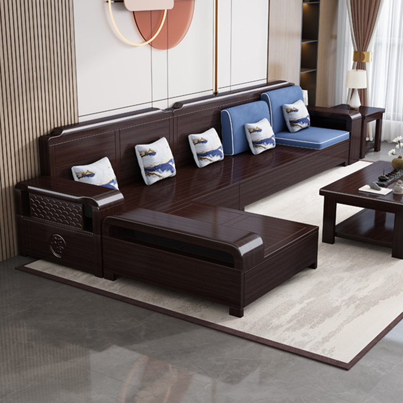 紫金檀木实木沙发现代新中式2025新款客厅家具组合冬夏两用带储物