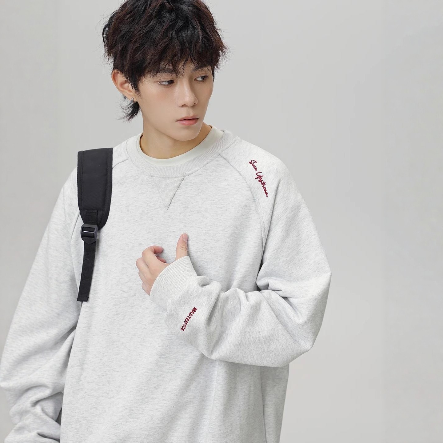 NTBF潮牌字母刺绣重磅廓形圆领卫衣男女秋季25新款套头衫宽松外套