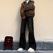 子微喇直筒长裤 NTBF高腰牛仔裤 高街vibe裤 潮流美式 子 2026春秋新款