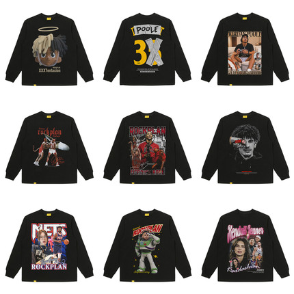 摇滚计划美式复古水洗做旧宽松嘻哈长袖透气重磅纯棉卫衣打底衫