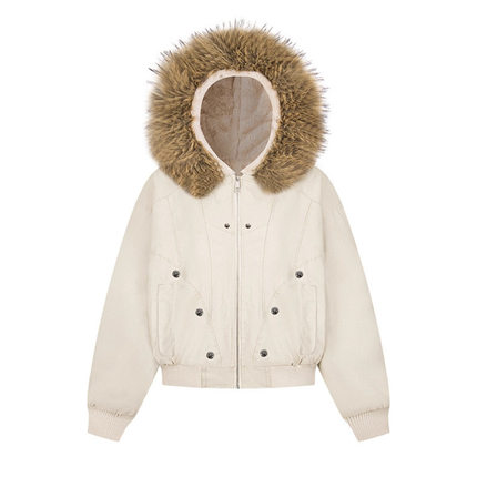 NTBF美式复古迷彩座山雕男女年冬季加绒加厚保暖夹克外套短款棉服