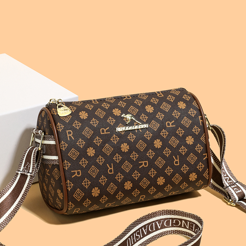 女包2025新款复古时尚宽肩带斜挎包女大容量枕头包中年妈妈单肩包