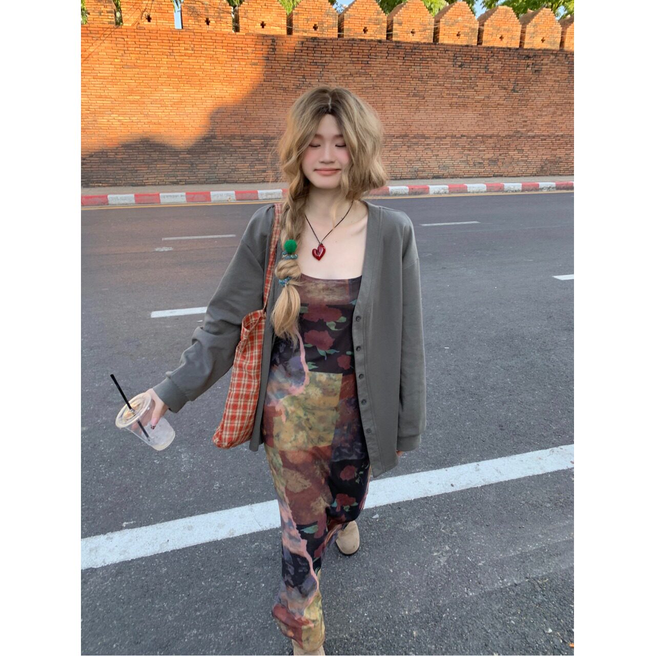 胖mm复古晕染印花吊带连衣裙女夏季新款修身显瘦辣妹气质包臀长裙