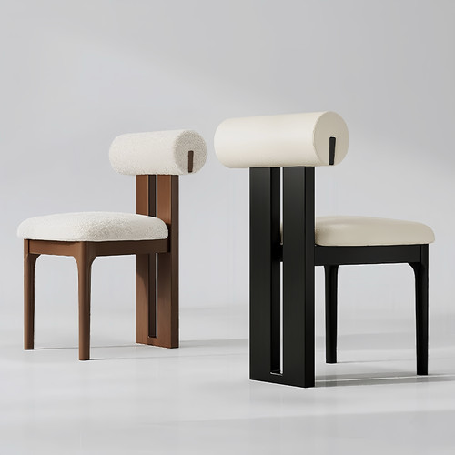 中古实木餐椅家用靠背椅子法式复古风餐厅餐桌椅设计师化妆河马椅