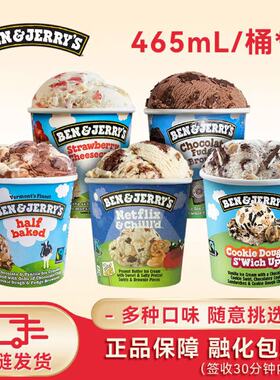 Ben&Jerry's本杰瑞冰淇淋巧克力布朗尼465ml原装进口大桶装冰淇凌