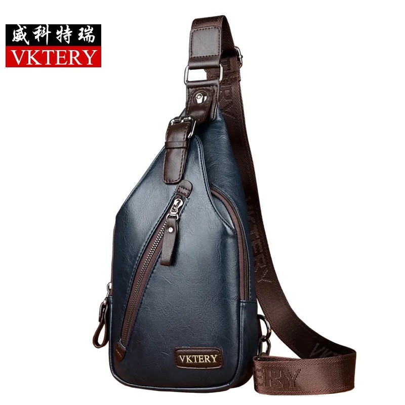威科特瑞品牌胸包男士斜挎包韩版单肩包旅行休闲包小斜跨户外男包