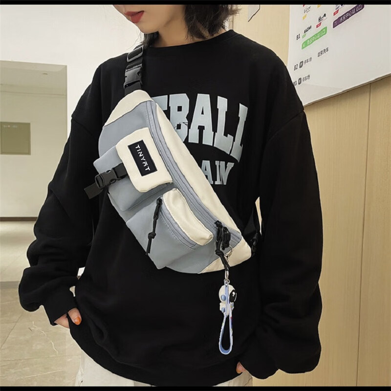 夏季新款斜挎包男士潮牌休闲小背包胸包女生潮流单肩学生运动腰包