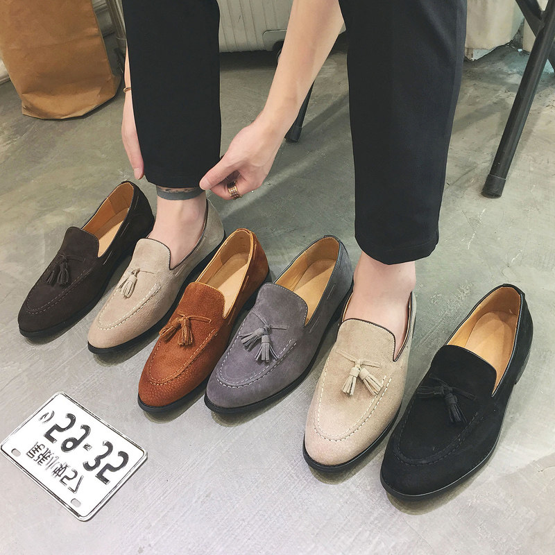 流苏休闲小皮鞋男韩版春季懒人一脚蹬豆豆鞋英伦风青年发型师潮鞋,流行男鞋,乐福鞋（豆豆鞋）,淘宝优惠券,粉丝福利购,淘宝优惠卷