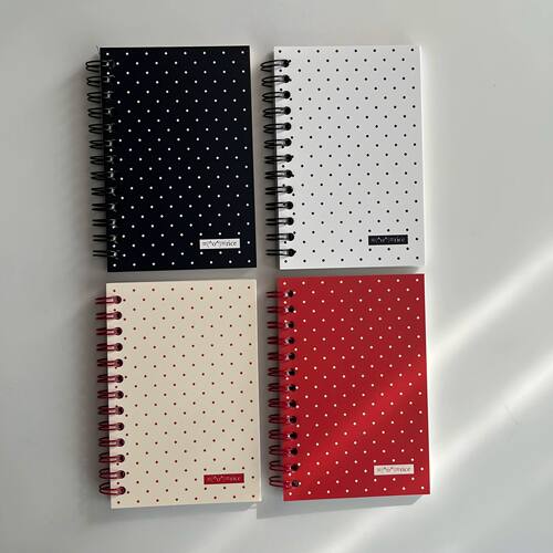双面拼色波点离型本简约复古手账贴纸diy收纳册高颜值ins风线圈本