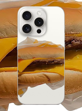 汉堡包适用于苹果17PROMAX透明手机壳硅胶简约iPhone16PROMAX情侣15PRO小众14VIVOOPPO13个性12华为小米