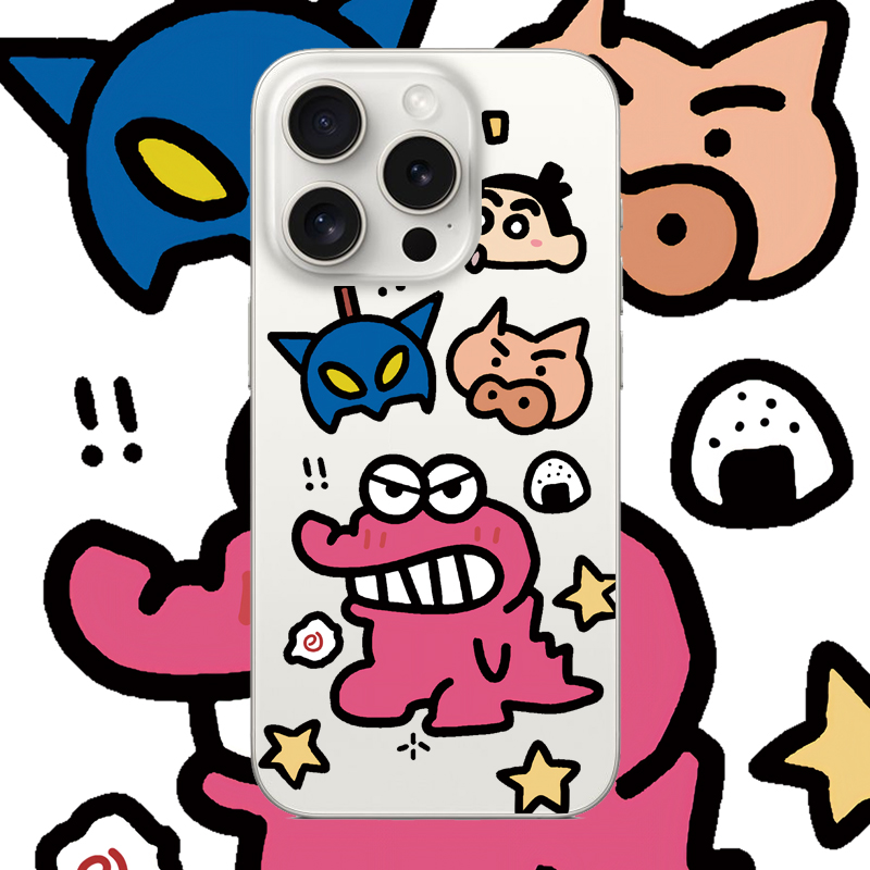 蜡笔小新可爱适用iPhone17PROMAX动漫15卡通14简约13硅胶12苹果16PROMAX情侣透明手机壳华为小米三星OPPOVIVO