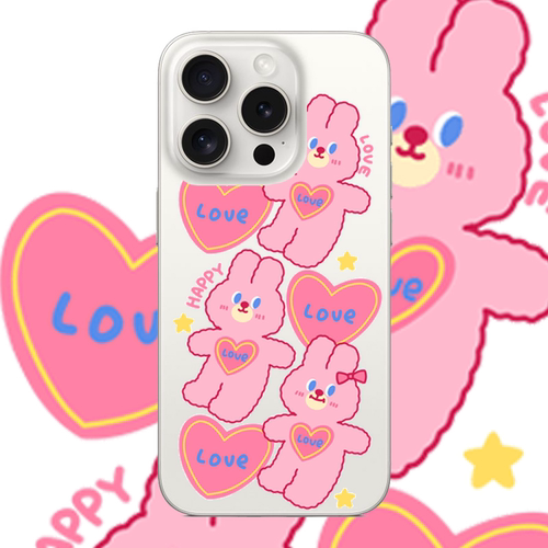 可爱兔子适用苹果17PROMAX情侣14可爱13动漫12卡通15PRO个性iPhone16PROMAX硅胶透明手机壳华为小米vivooppo