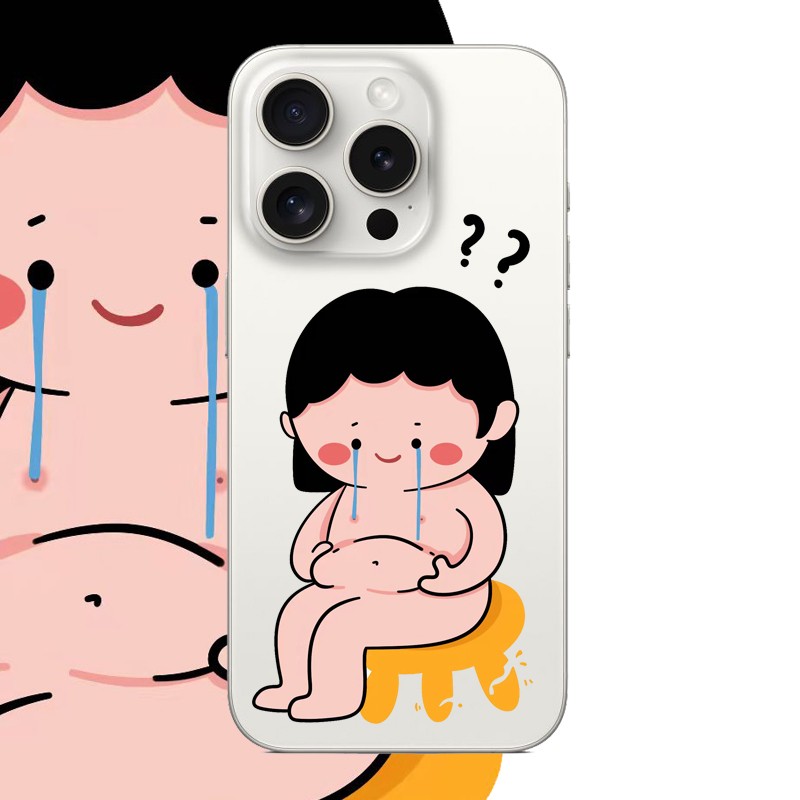 哭哭小女孩适用苹果17PROMAX情侣15PRO可爱13动漫12卡通14个性iPhone16PROMAX硅胶透明手机壳华为小米vivoopp