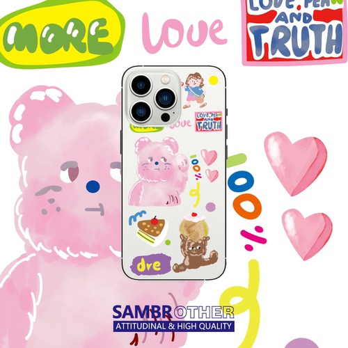 小熊适用苹果17PROMAX情侣14可爱13动漫12卡通15PRO个性iPhone16PROMAX硅胶透明手机壳华为小米vivooppo