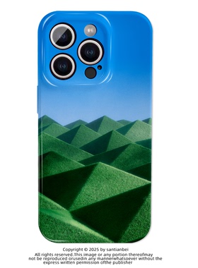 绿色山峰适用iPhone17PROMAX个性15卡通14设计13苹果16动漫亮面磨砂二合一菲林手机软壳适用华为小米OPPOVIVO