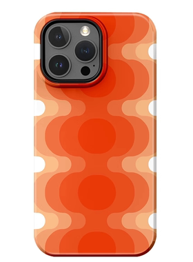 波浪橙色适用于iPhone17PROMAX二合一菲林手机壳磁吸情侣苹果16PROMAX可爱15PLUS动漫14卡通13适用华为小米