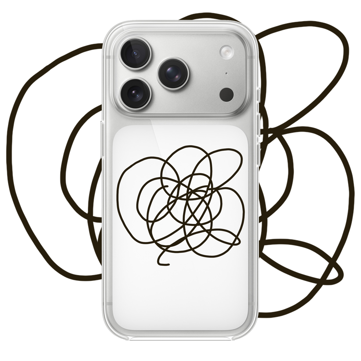 线条圆圈适用于iPhone17PROMAX个性16PRO艺术苹果透明手机壳15PRO个性14创意13简约12适用小米15华为OPPOVIVO