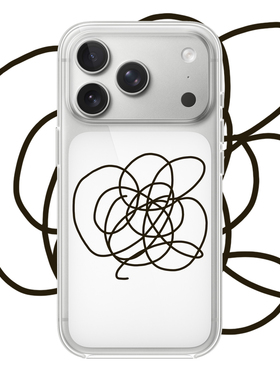 线条圆圈适用于iPhone17PROMAX个性16PRO艺术苹果透明手机壳15PRO个性14创意13简约12适用小米15华为OPPOVIVO