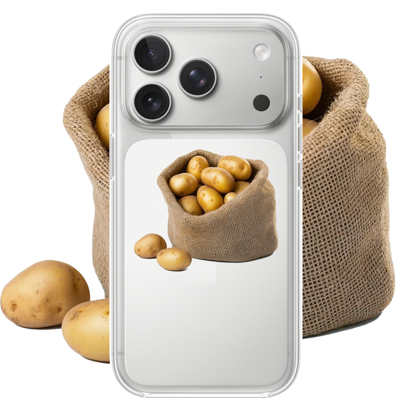 一袋土豆适用iPhone17PROMAX简约15设计14可爱硅胶17PLUS苹果16PROMAX情侣透明手机壳小米华为三星OPPOVIVO