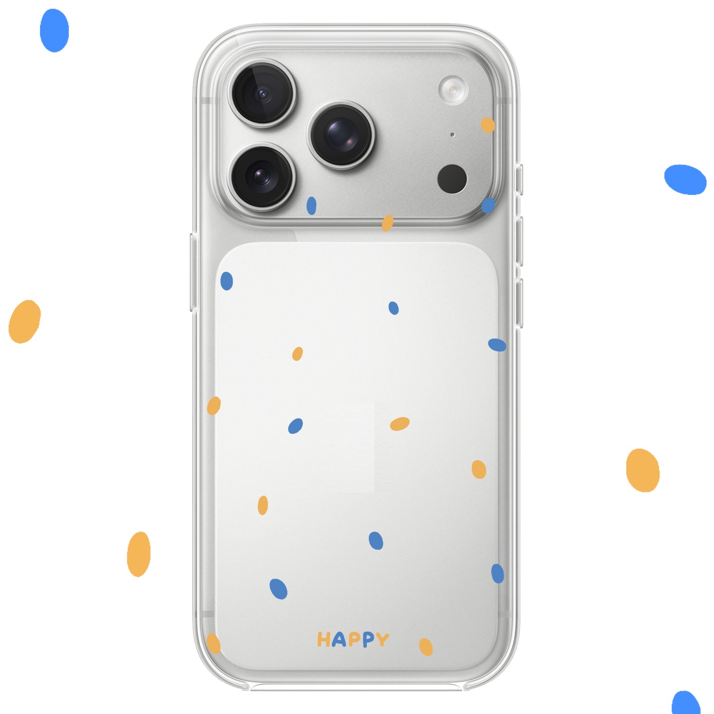 蓝色橙色点点适用iPhone17PROMAX简约15设计14小众13动漫17PLUS苹果16PROMAX情侣透明手机壳小米华为OPPOVIVO