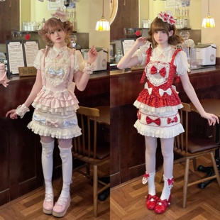 甜美温柔千金感lolita套装 一颗小奶糖甜心千层结 连衣裙 现货
