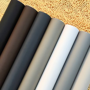 加厚黑色白色墙纸自粘防水波音软片素色家具橱柜门翻新家具贴纸
