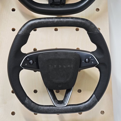 TMTPerformance 特斯拉Model Y YL专用赛博极简风格碳纤维方向盘