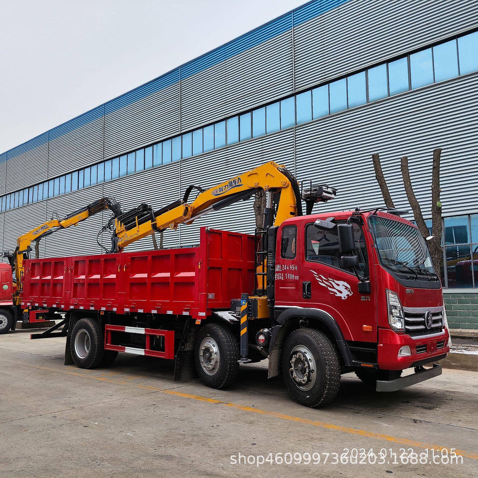 装14吨货不超载的随车抓重汽王牌前四后四随车抓6米长翻斗自卸