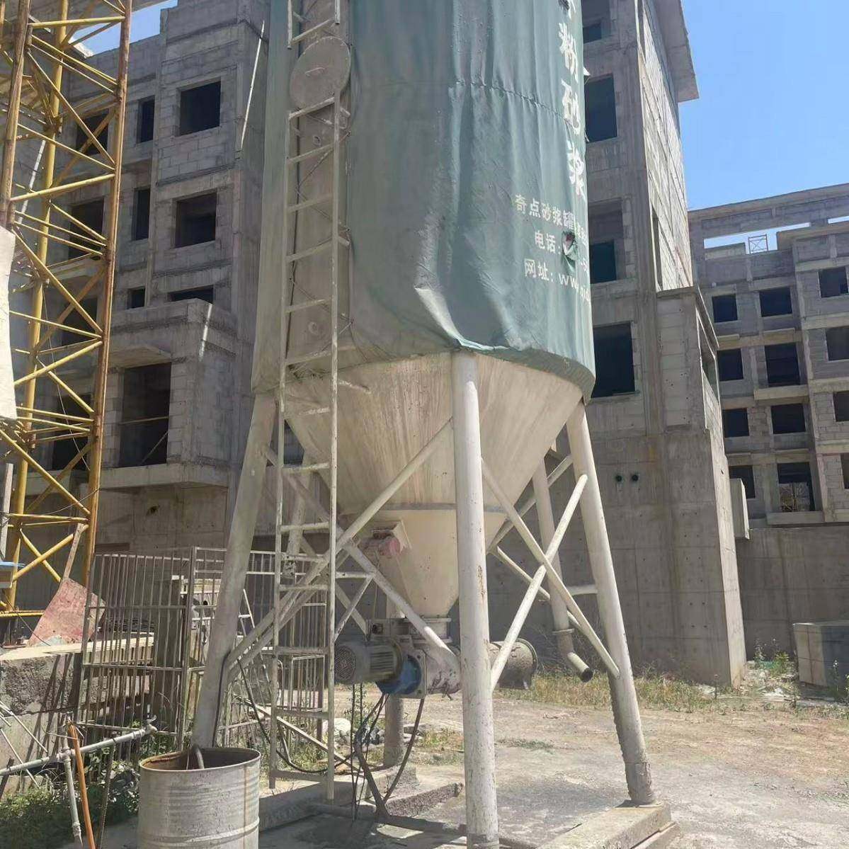 现场工地24m&sup3;立式储料罐砌筑砂浆干粉罐简易搅拌抹灰砂浆机