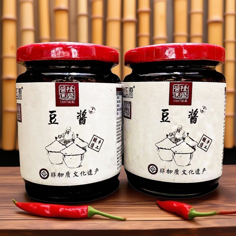 韶关非物质文化遗产北江源隆盛豆酱200g炒菜蒸鱼蒸排骨黄豆酱面鼓