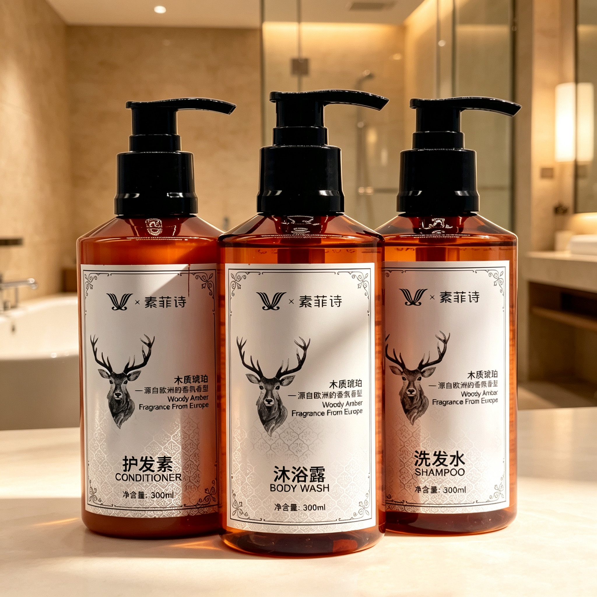 素菲诗氨基酸木质琥珀洗发水
