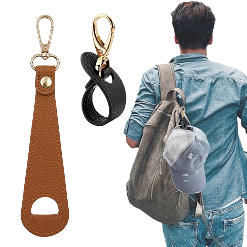 户外旅行帽夹丝巾扣 PU皮革手提包帽夹手套夹 夏季遮阳帽收纳夹