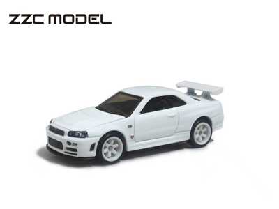 ZZC 1/64掌中车尼桑GTR R34全合金玩具汽车模型