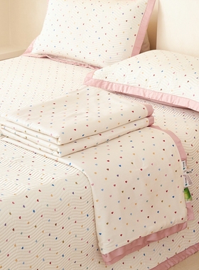 A类莫代尔双面天丝床盖夏被三四件套微凉感厚床单榻榻米防滑炕盖