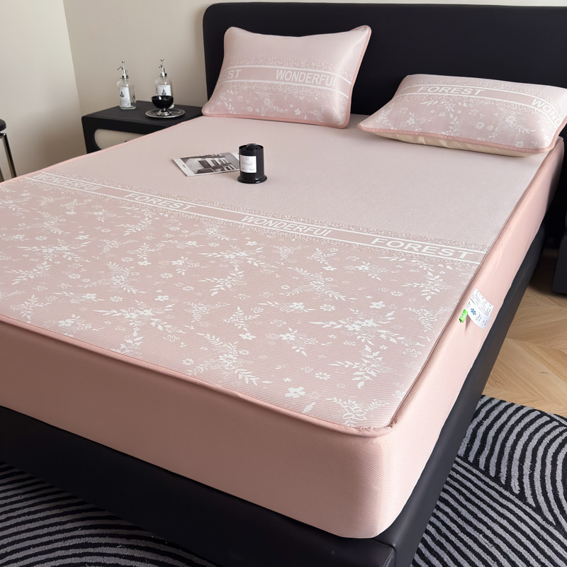 A类凉感冰丝软凉席夏天床笠款三件套床罩可机洗榻榻米床提花席子