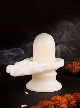 印度湿婆白色大理石Linga