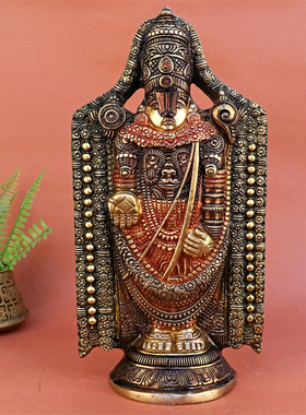 印度国际直邮手工黄铜Shree Balaji Maharaj巴拉吉·玛哈拉杰雕像