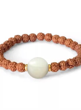 印度国际直邮湿婆瑜伽冥想带月光石的满月菩提子手链可拉伸手串