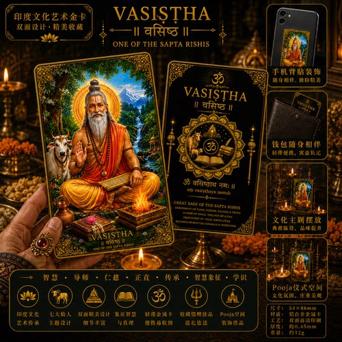 印度七大仙人Vasistha护身金卡