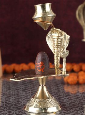 印度湿婆Shiva小型 Narmadeshwar Shivling林伽Linga 8cm灵性符号