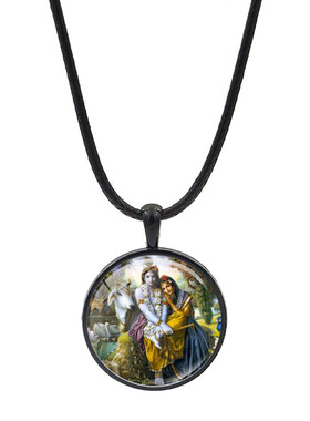 印度Radha Krishna拉妲奎师那和南迪吊坠项链护身符