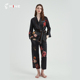 MINE 寐100%桑蚕丝22姆米真丝印花睡衣女士家居服套装 墨颜