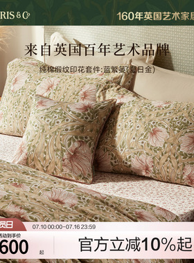 MINE/寐Morris&CoA类长绒棉套件纯棉四件套春夏四季送礼物 蓝繁篓