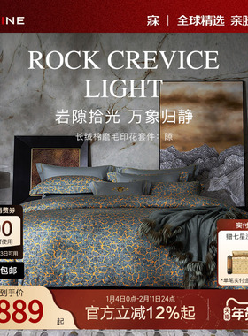 MINE/寐长绒棉双面磨毛四件套床上用品纯棉数码高级印花套件 隙